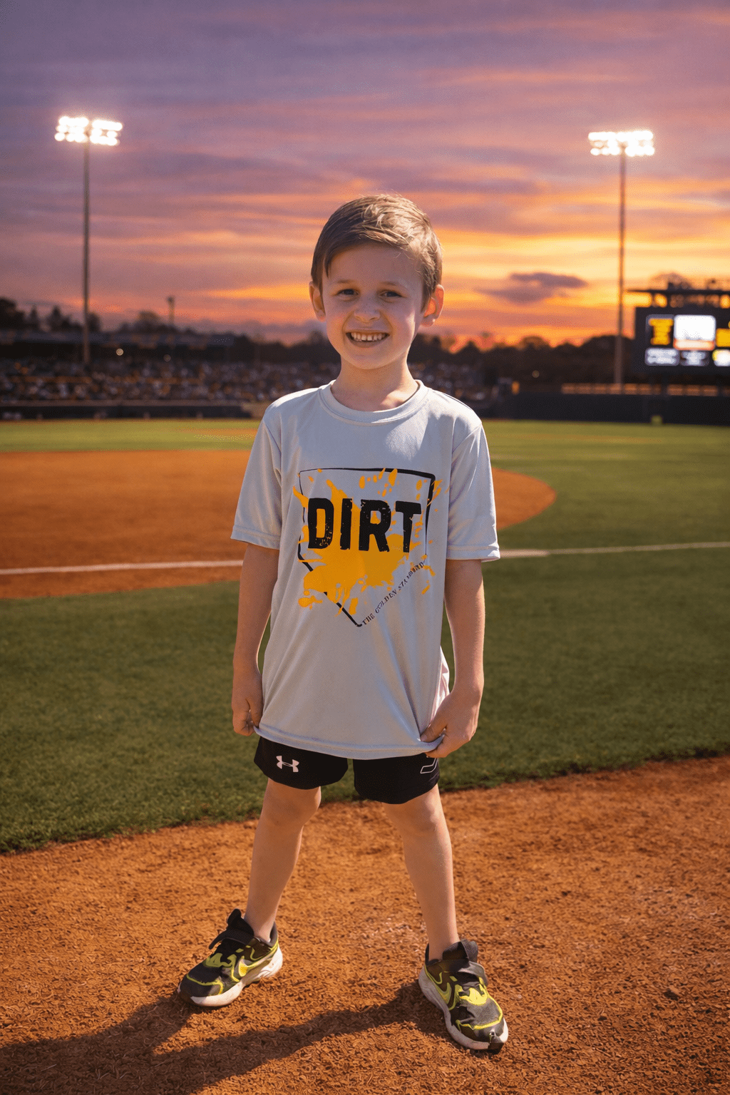 DIRT Youth Performance Tee - Silver