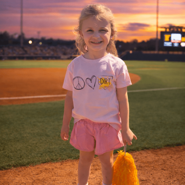 Peace, Love, DIRT! Toddler Tee - Pink